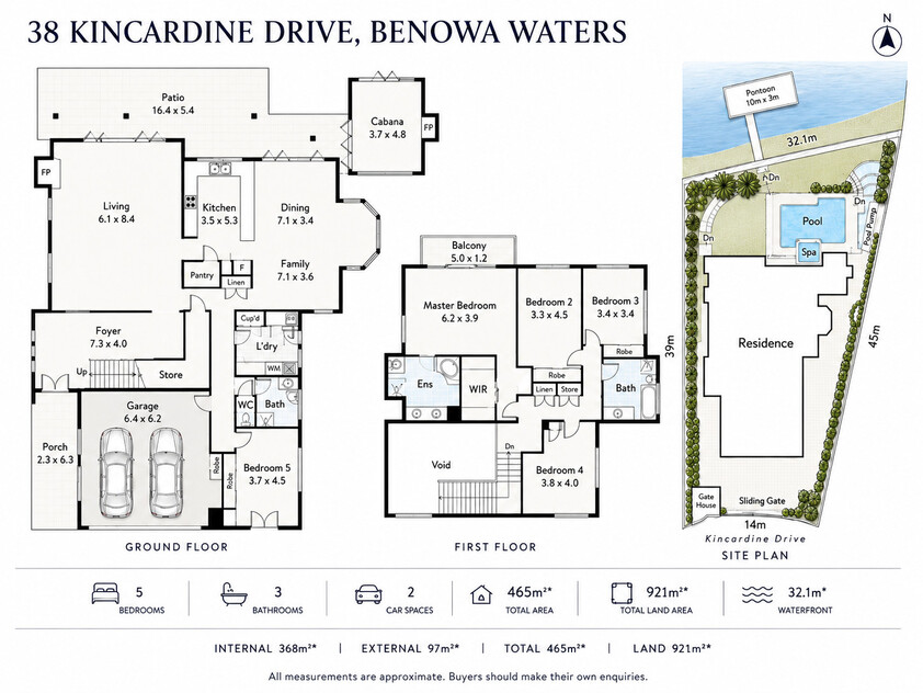 Rare North-to-Water Benowa Waters Residence with 32.1m Frontage & Modern Private Pontoon floor plan