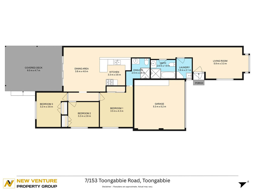 Spacious 3-Bedroom Villa with Beautiful Deck & Yard Facing Playground & Walk to Station! floor plan