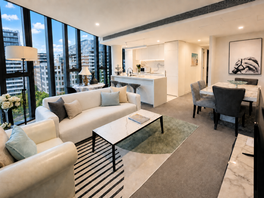 Corporate Residence — Furnished Two-Bedroom, Two-Bathroom Apartment at Parque, St Kilda Road