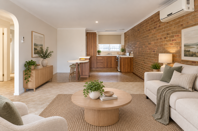 Two bedroom unit with single lock-up garage